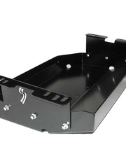 Load image into Gallery viewer, Driver's side bracket view of the Gas Tank Skid Plate for Jeep Cherokee XJ (1997-2001) and Jeep Grand Cherokee ZJ (1993-1998)