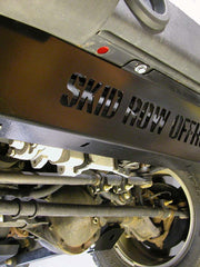 Load image into Gallery viewer, Front Skid Plate for Jeep Wrangler JK with SKID ROW OFFROAD text in Black mounted on Jeep
