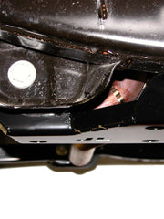 Load image into Gallery viewer, Side view of the exhaust loop skid plate next to the control arm where it mounts