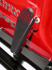 Load image into Gallery viewer, Top view of the driver's side foot peg with holes slightly visible for the CJ, YJ, TJ, and LJ