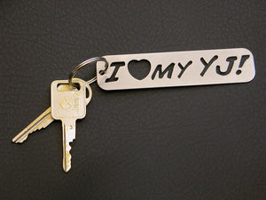 "I LOVE my YJ" with Jeep keys attached