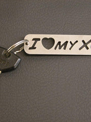 Load image into Gallery viewer, "I LOVE my XJ" keychain with key attached