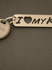 Load image into Gallery viewer, I LOVE my KJ keychain with key attached