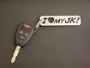 I LOVE my JK Jeep Keychain with key 