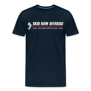Skid Row Offroad Logo Men's T-Shirt - White Text - deep navy