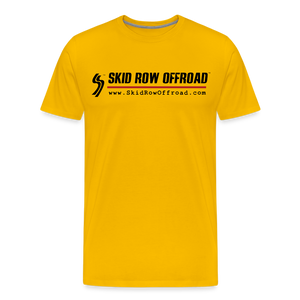 Skid Row Offroad Logo Men's T-Shirt - Black Text - sun yellow