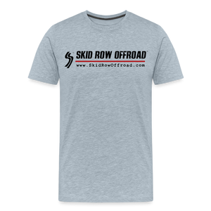 Skid Row Offroad Logo Men's T-Shirt - Black Text - heather ice blue