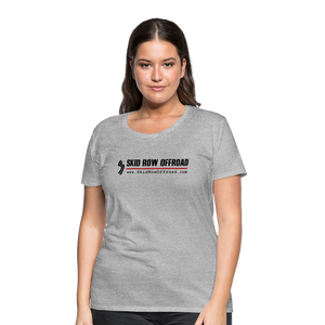 Skid Row Offroad Logo Women's T-Shirt - Black Text - heather gray
