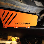 Load image into Gallery viewer, 1st Gen Toyota Tundra catalytic converter shield installed on passenger side with transmission skid plate. 
