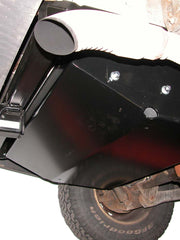 Load image into Gallery viewer, Passenger side view of the Gas Tank Skid Plate for Jeep Cherokee XJ (1997-2001) and Jeep Grand Cherokee ZJ (1993-1998) mounted on vehicle
