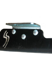 Load image into Gallery viewer, Bracket bolted onto the Engine/Transmission skid plate next to Skid Row Offroad logo
