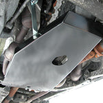 Load image into Gallery viewer, View of the Engine/Transmission skid plate mounted onto the Jeep Wrangler JK 2007-2011
