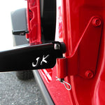 Load image into Gallery viewer, Rear driver&#39;s side door with foot peg mounted with JK logo
