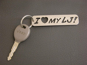 "I LOVE my LJ" keychain with key attached