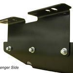 Load image into Gallery viewer, close up of the passenger side bracket attached to the gas tank skid plate for the Jeep Cherokee XJ 1984-1996
