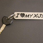 Load image into Gallery viewer, &quot;I LOVE my XJ&quot; keychain with key attached
