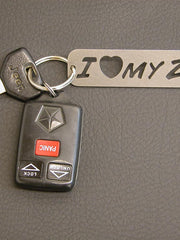 Load image into Gallery viewer, &quot;I LOVE my ZJ&quot; keychain with key attached
