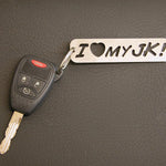 Load image into Gallery viewer, I LOVE my JK Jeep Keychain with key 

