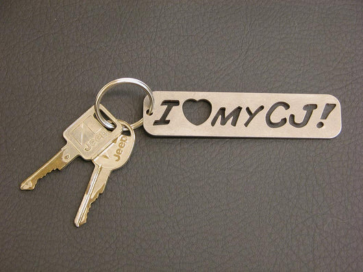 I LOVE MY CJ Keychain with AMC Jeep keys