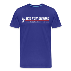 Skid Row Offroad Logo Men's T-Shirt - White Text - royal blue