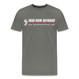 Skid Row Offroad Logo Men's T-Shirt - White Text - asphalt gray