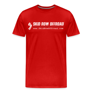Skid Row Offroad Logo Men's T-Shirt - White Text - red