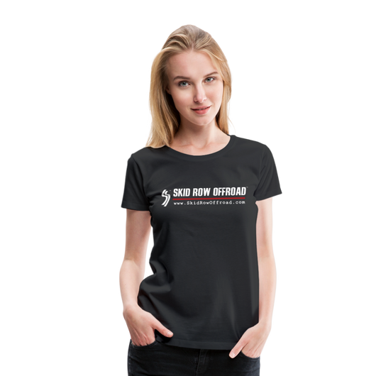 Skid Row Offroad Logo Women's T-Shirt - White Text - black