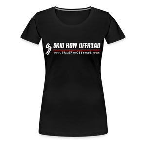 Skid Row Offroad Logo Women's T-Shirt - White Text - black