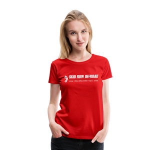 Skid Row Offroad Logo Women's T-Shirt - White Text - red
