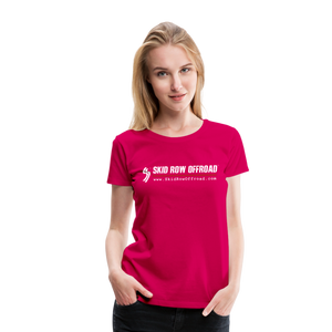 Skid Row Offroad Logo Women's T-Shirt - White Text - dark pink