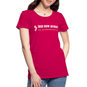 Skid Row Offroad Logo Women's T-Shirt - White Text - dark pink