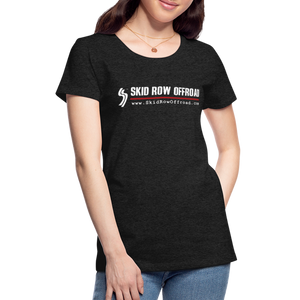 Skid Row Offroad Logo Women's T-Shirt - White Text - charcoal grey