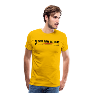 Skid Row Offroad Logo Men's T-Shirt - Black Text - sun yellow