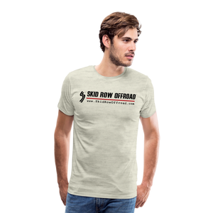 Skid Row Offroad Logo Men's T-Shirt - Black Text - heather oatmeal