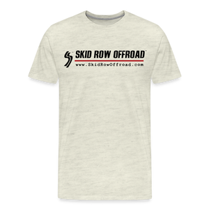 Skid Row Offroad Logo Men's T-Shirt - Black Text - heather oatmeal