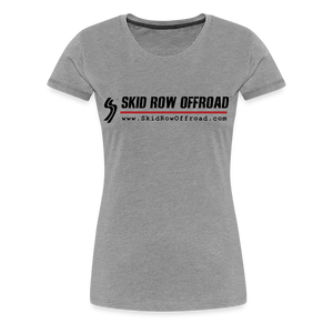 Skid Row Offroad Logo Women's T-Shirt - Black Text - heather gray