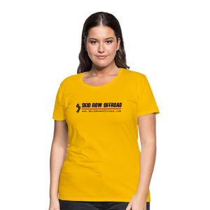 Skid Row Offroad Logo Women's T-Shirt - Black Text - sun yellow