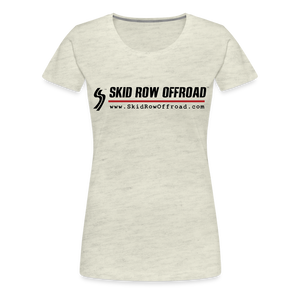 Skid Row Offroad Logo Women's T-Shirt - Black Text - heather oatmeal