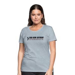 Skid Row Offroad Logo Women's T-Shirt - Black Text - heather ice blue