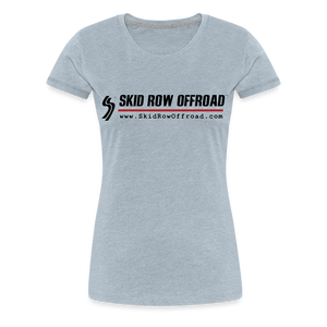 Skid Row Offroad Logo Women's T-Shirt - Black Text - heather ice blue