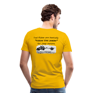 "Follow the Leader" for Jeeps; Men's Premium T-Shirt - sun yellow